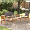 vidaXL Gartensofa-set 4 pcs Braun 120 x 65,5 x 79 cm Massivholz Akazie