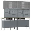 vidaXL Werkbank-Set mit Regal 8 pcs Schwarz 200 x 55 x 200 cm Stahl