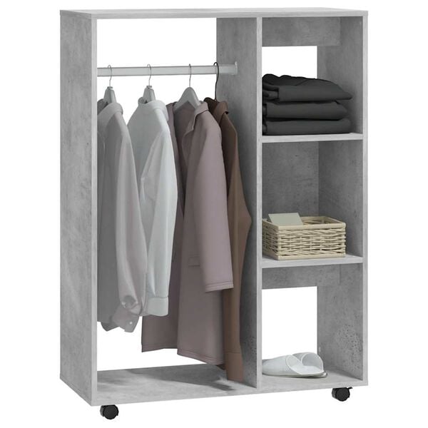 vidaXL Kleiderschrank Betongrau 80x40x110 cm Holzwerkstoff