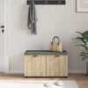 vidaXL Flurbank mit Kissen mit Speicher Sonoma-Eiche 80 x 46 x 46 cm