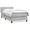 vidaXL Boxspringbett mit Matratze Hellgrau 90x210 cm Samt