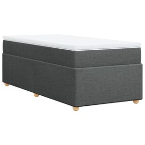 vidaXL Boxspringbett mit Matratze Dunkelgrau 80x200 cm Stoff