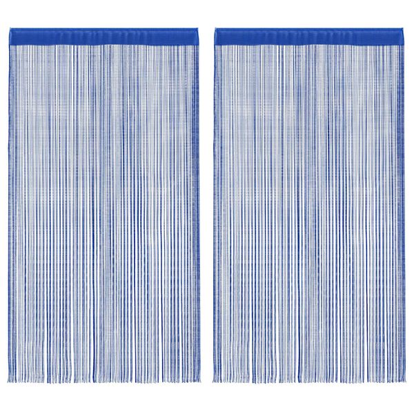 vidaXL Fadenvorhänge 2 Stk. 100 x 250 cm Blau