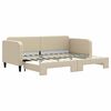 vidaXL Tagesbett Ausziehbar Creme 80x200 cm Stoff