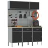 vidaXL Arbeitsschrankset mit Schubladen mit Speicher 8 pcs Schwarz