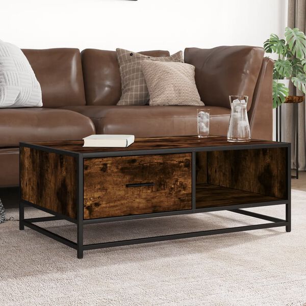 vidaXL Couchtisch R&auml;uchereiche 90x57x35 cm Holzwerkstoff und Metall