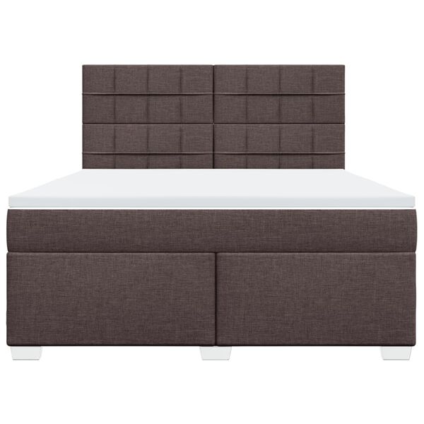 vidaXL Boxspringbett mit Matratze Dunkelbraun 180x200 cm Stoff