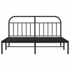 vidaXL Bettgestell mit Kopfteil Metall Schwarz 160x200 cm