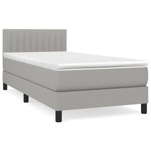 vidaXL Boxspringbett mit Matratze Hellgrau 80x200 cm Stoff
