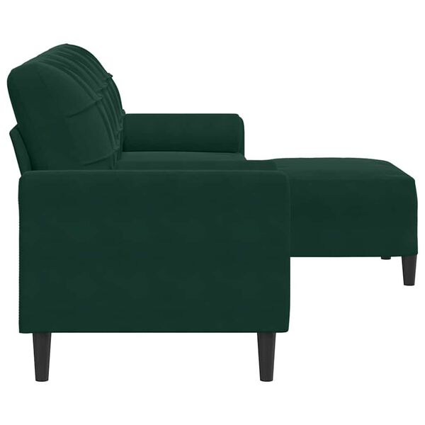 vidaXL 3-Sitzer-Sofa mit Hocker Dunkelgr&uuml;n 210 cm Samt