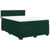 vidaXL Boxspringbett mit Matratze Dunkelgr&uuml;n 160x200 cm Samt