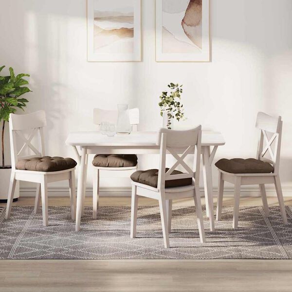 vidaXL Sitzkissen 4 pcs Braun 40 x 40 x 12 cm Stoff