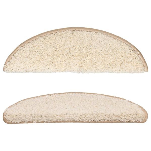 vidaXL Stufenmatten 15 Stk. 56x17x3 cm Creme Halbrund
