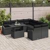 vidaXL Gartensofa-set mit Kissen 9 pcs Schwarz Poly-Rattan