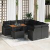 vidaXL Garten-Sofa-Set mit Speicher 9 pcs Schwarz Poly Rattan