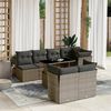 vidaXL 8-tlg. Garten-Sofagarnitur mit Kissen Grau Poly Rattan