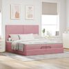 vidaXL Ottoman-Bett mit Matratzen & LEDs Rosa 200x200 cm Samt