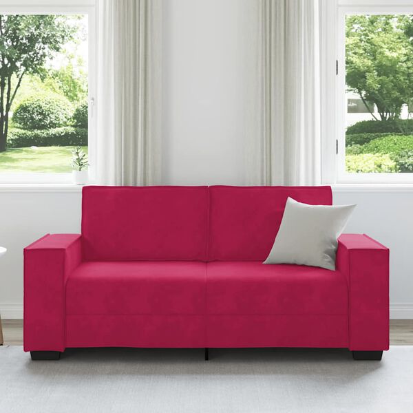 vidaXL 2-Sitzer-Sofa Weinrot 180x78x84 cm Samt