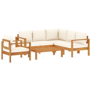 vidaXL 5-tlg. Garten-Sofagarnitur mit Kissen Massivholz Akazie