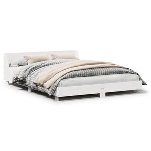 vidaXL Massivholzbett ohne Matratze Wei&szlig; 160x200 Kiefernholz