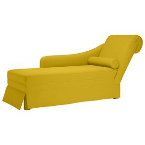 vidaXL Chaiselongue mit Nackenrolle und Rechter Armlehne Gelb Samt