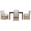 vidaXL Garten Essgruppe 5 pcs Beige und Cremewei&szlig; Poly-Rattan