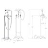 vidaXL Freistehende Badewanne und Wasserhahn 220 L 99,5 cm Silbern