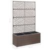 vidaXL Hochbeet mit Rankgitter 3 Töpfe 83×30×130cm Poly Rattan Braun