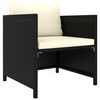 vidaXL 7-tlg. Garten-Lounge-Set mit Kissen Poly Rattan Schwarz