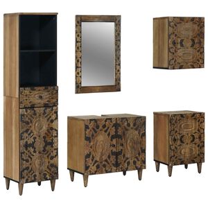 vidaXL Badezimmerm&ouml;bel-Set 5 stk. Braun 62 x 33 x 58 cm