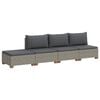 vidaXL 4 Stk. Rattan-Lounge-Set mit Kissen GENDT Naturrattan Kubu Grau