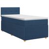 vidaXL Boxspringbett mit Matratze mit Kopfteil Blau 90 x 190 cm Stoff