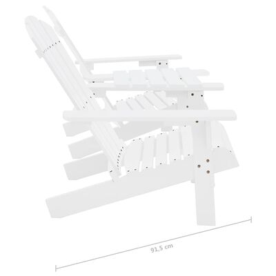 vidaXL Adirondack-Gartenstühle mit Tisch Massivholz Tanne Weiß