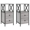 vidaXL Nachttische 2 Stk. Grau Sonoma 34x35,5x70 cm Holzwerkstoff
