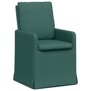 vidaXL Esszimmerst&uuml;hle 2 stk. Stoff Dunkelgr&uuml;n 57 x 67 x 98 cm