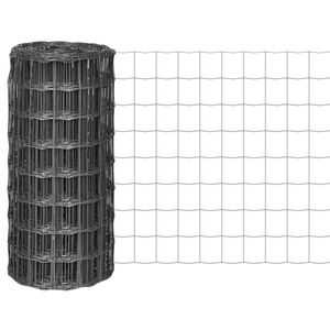 vidaXL Eurozaun Stahl 25 x 0,8 m Grau