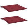 vidaXL Gartenstuhl-Kissen 2 Stk. Weinrot 40x40x3 cm Oxford-Gewebe