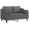vidaXL 2-Sitzer-Sofa mit Zierkissen Dunkelgrau 120 cm Stoff