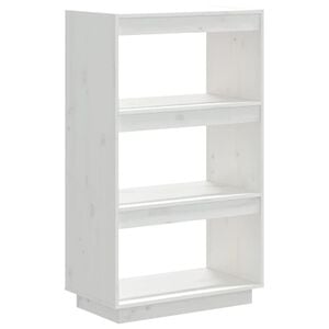 vidaXL B&uuml;cherregal/Raumteiler Wei&szlig; 60x35x103 cm Massivholz Kiefer