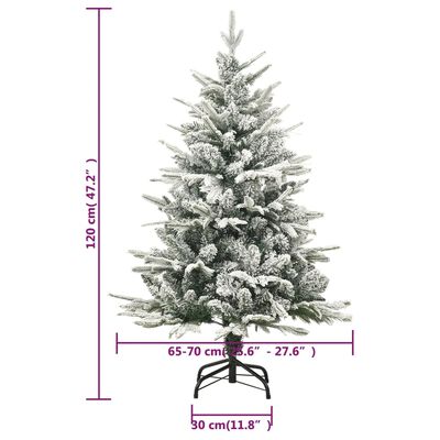 vidaXL Künstlicher Weihnachtsbaum Beschneit Grün 120 cm PVC PE