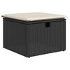 vidaXL 8-tlg. Garten-Sofagarnitur mit Kissen Schwarz Poly Rattan