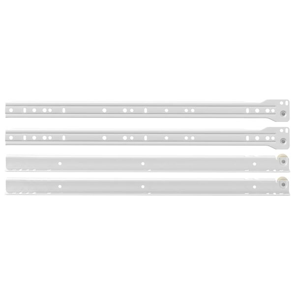 vidaXL Schubladenschiene 12 pcs Wei&szlig; 450 mm Stahl