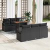 vidaXL Garten-Sofa-Set mit Kissen 7 pcs Schwarz