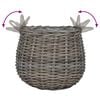 vidaXL Blumentopf K&ouml;rbchen mit Speicher 2 pcs Grau Lacak Rattan