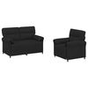 vidaXL Sofa Set 2 stk. Schwarz Stoff