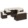 vidaXL 9-tlg. Garten-Sofagarnitur mit Kissen Braun Poly Rattan
