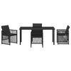 vidaXL Garten Essgruppe 5 pcs Schwarz Poly-Rattan