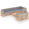 vidaXL 9-tlg. Garten-Lounge-Set mit Kissen Massivholz Kiefer