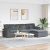 vidaXL Modulares Sofa mit Fußhocker und Kissen Dunkelgrau