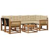 vidaXL Outdoor-Sofagarnitur mit Kissen 7 pcs Natur und Beige